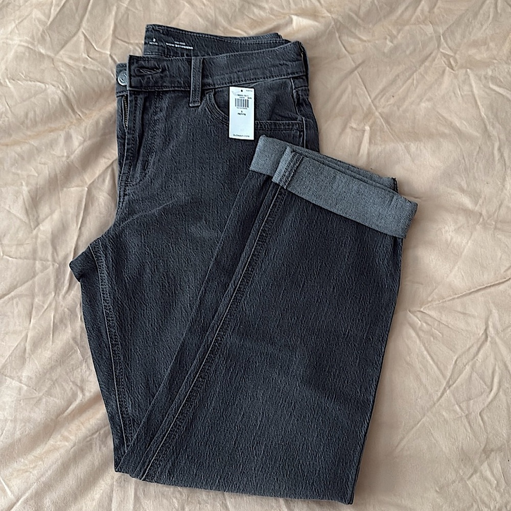 Old Navy Dark Gray Boyfriend Jeans - Petite
